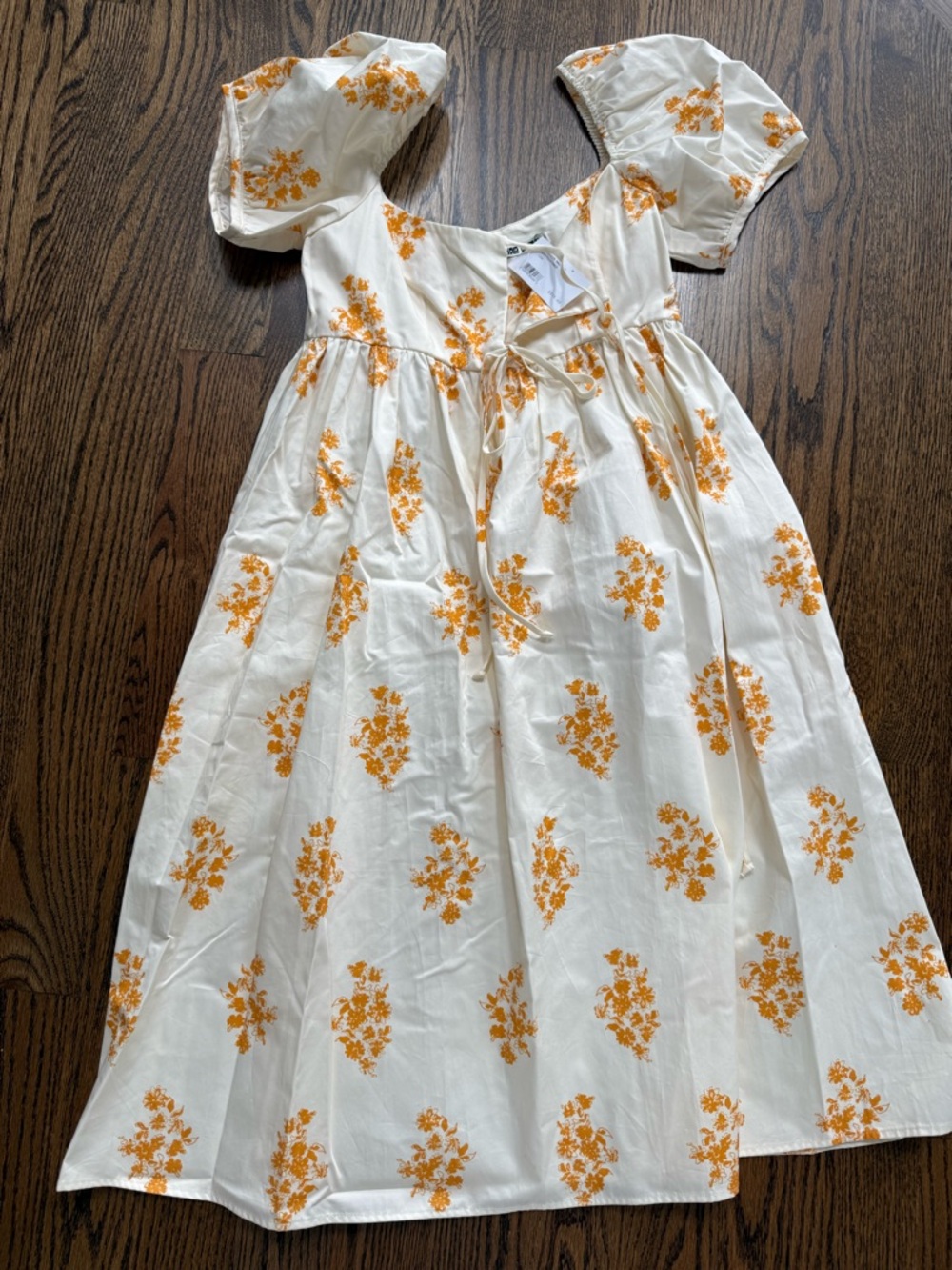 Ciao Lucia White Dress with Orange Floral Print